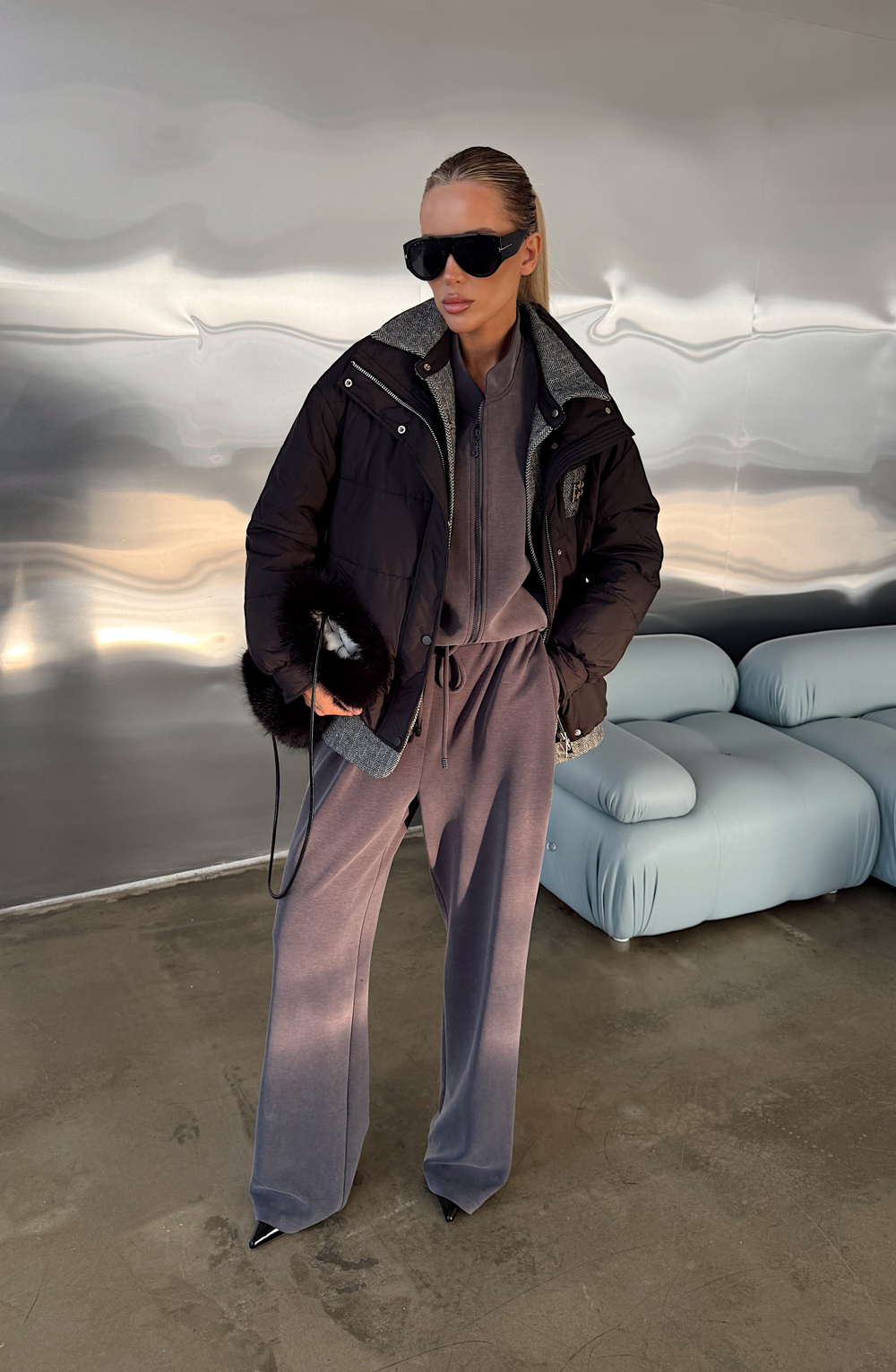 Куртка демисезонная с манишкой из шерсти