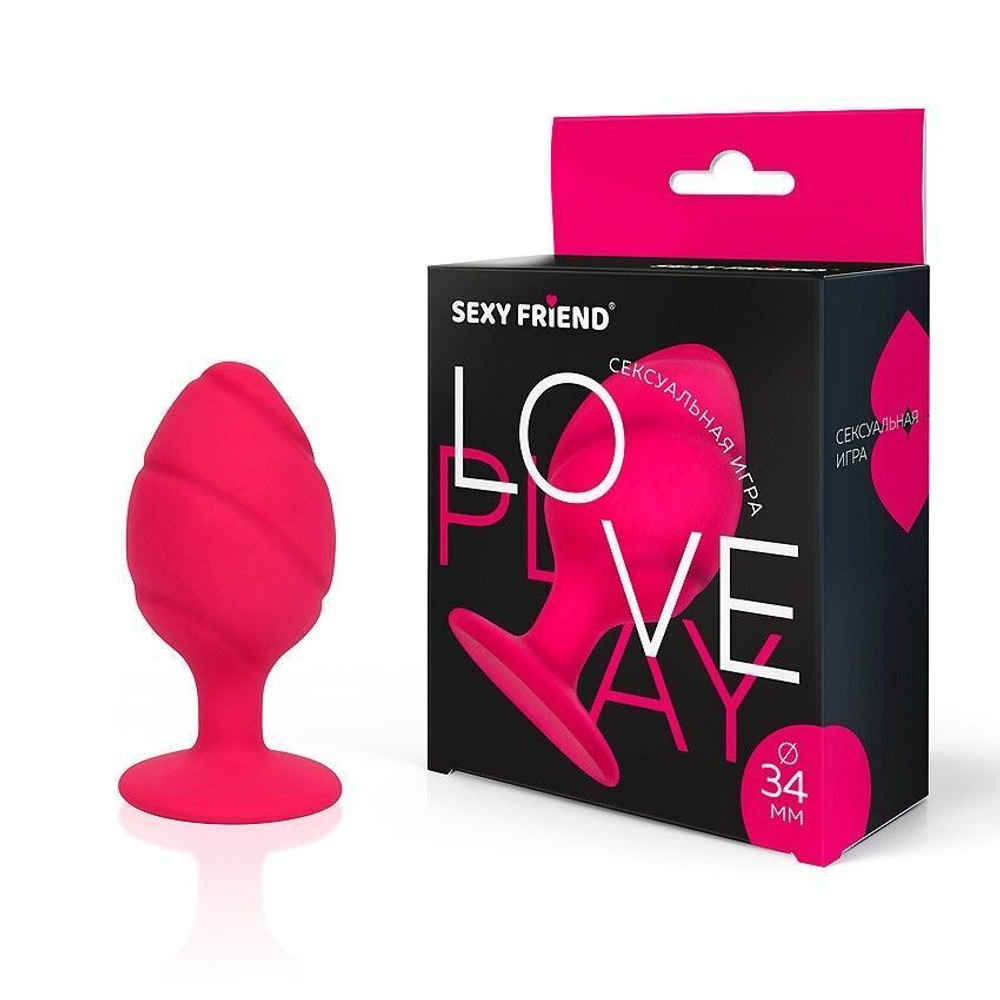 Ярко-розовая силиконовая анальная пробка - 7 см. (Цвет: ярко-розовый)