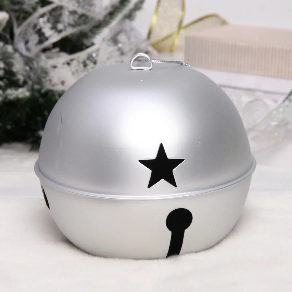 Новогодний шар «Бубенчик» 15 см, Серебро