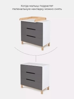 Комод пеленальный Rant Indy 80/3 Moon Grey