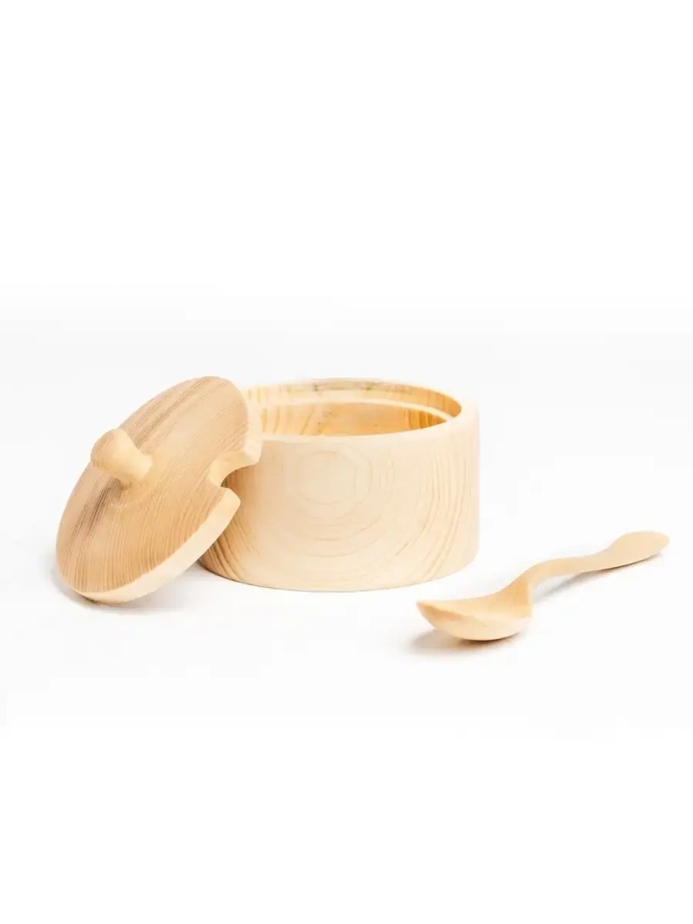 Деревянная сахарница с ложкой из кедра