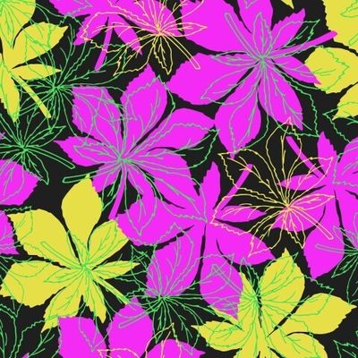 Листья каштана на черном фоне