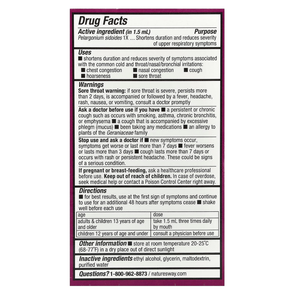 Nature's Way, Umcka®, капли от холода, для детей 13+, 30 мл (1 жидк. Унция)