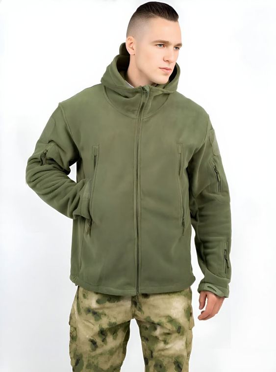 Тактическая военная флисовая толстовка Олива
