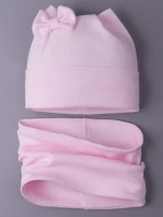 Шапка для девочки осенняя с ушками и снуд