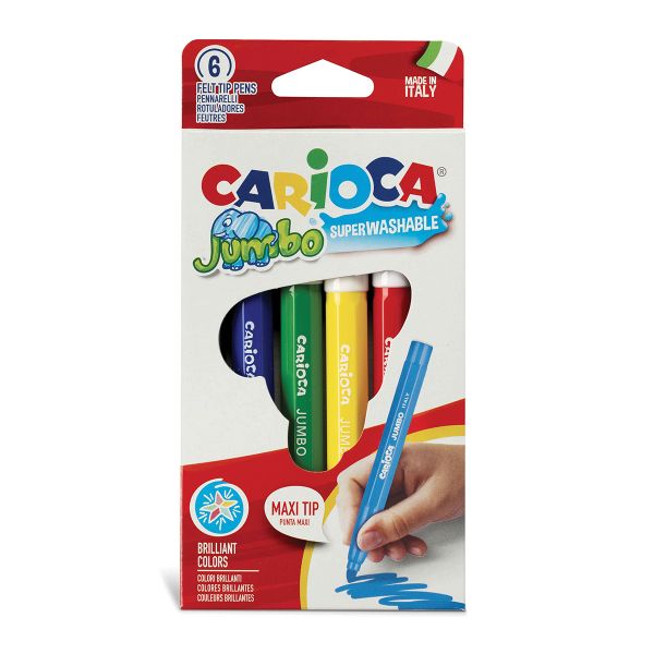 Фломастеры Jumbo 6 цв, 40568, Carioca 40568
