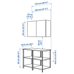 Комбинация для ванной - IKEA ENHET, 123х63.5х207 см, белый/серый, ЭНХЕТ ИКЕА