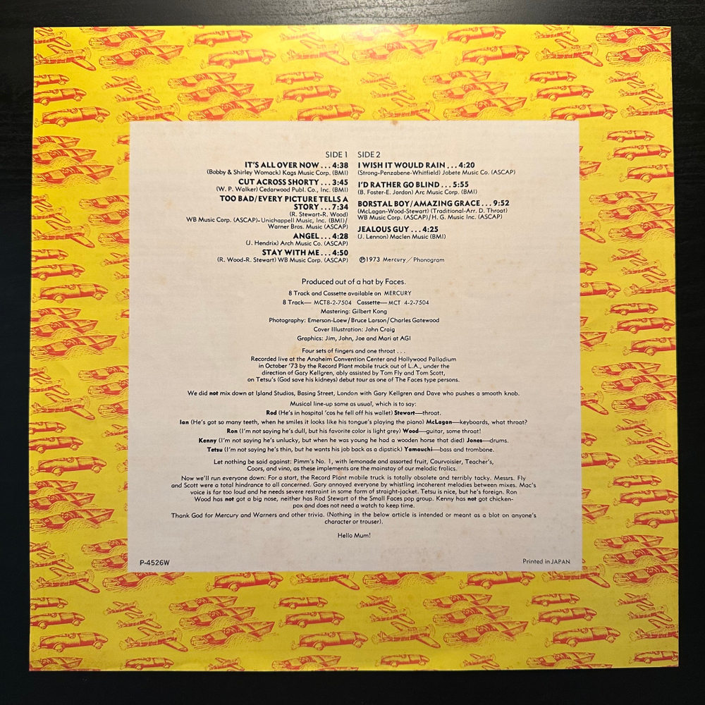 Rod Stewart / Faces - Live Coast To Coast - Overture And Beginners (Япония 1978г.)