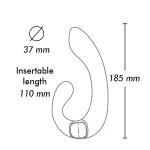 Черный гибкий вибростимулятор 18,5см с двумя моторами Shunga MIYO SH-MIYO-504