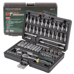 Набор инструмента 57пр. 1/4''(6-гран.)(4-14мм)(E4-E10) RockForce##Rock FORCE RF-2571-5
