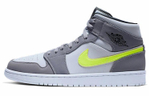 Кроссовки Jordan Air Jordan 1 Mid Neon Yellow Grey