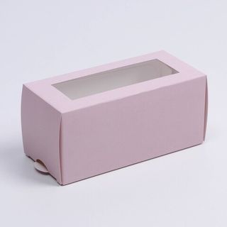 Коробка для макарун Розовая 5,5х12х5,5 см
