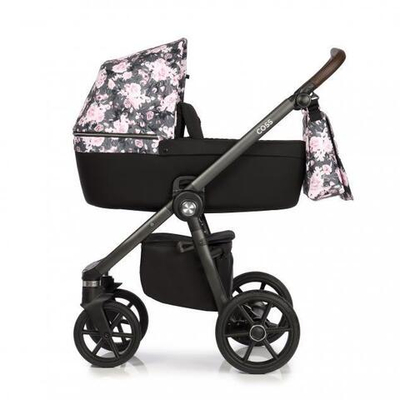Детская коляска Roan Coss 3 в 1 New 2021 Night Flowers (Черный)