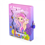 Блокнот в футляре, 14,5 см * 20,5 см, 7БЦ, Alingar, ламинация, замочек, вн.блок с дизайном, в линию, 45 л., "Русалочка с цветком"