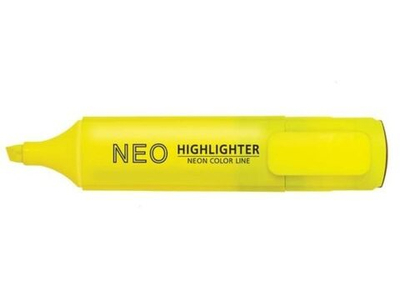 Текстовыделитель Hatber NEO флюоресцентные чернила клиновидный пишущий узел Желтый