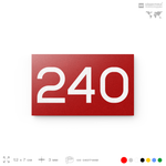 Номер на дверь 240, табличка на дверь для офиса, квартиры, кабинета, аудитории, склада, красная 120х70 мм, Айдентика Технолоджи