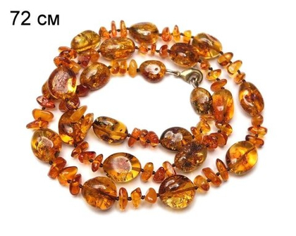 Бусы из коньячного янтаря удлинённые (7212)