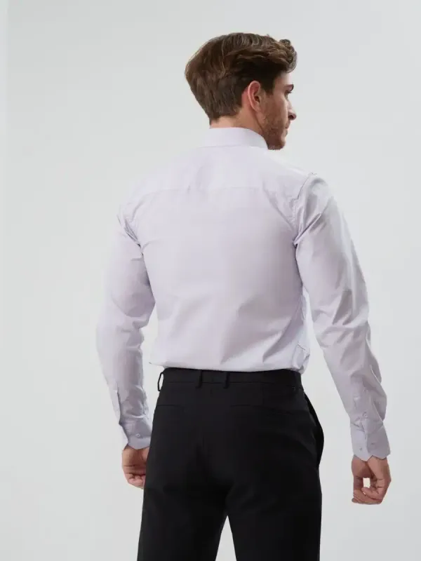 Рубашка приталенная SLIM FIT с длинным рукавом, перламутровая