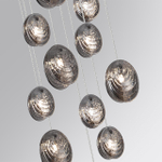 5038/11 MODERN ODL24 000 черный/дымчатый/металл/стекло Люстра каскадная G9 11*40W MUSSELS