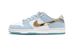 Middle-aged children Sean Cliver x Nike Dunk SB Pro QS "Holiday Special" lightweight low-top sneakers white blue gold