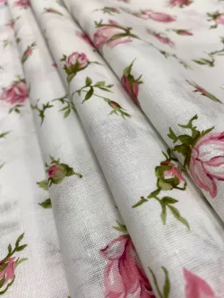 Наволочка комплект 2шт перкаль Сказка "Розовые бутоны" 45х45 см на молнии