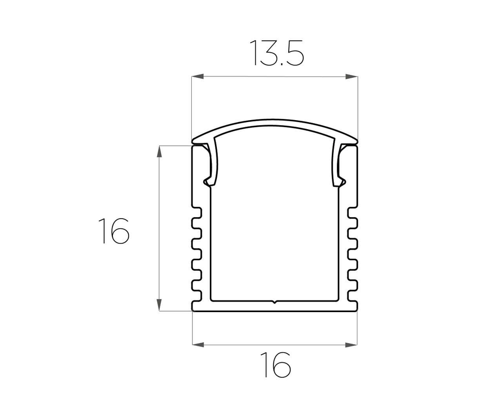 Профиль накладной алюминиевый LC-LP-1616-2 Anod