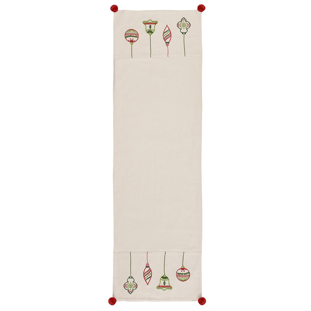 Дорожка с вышивкой Christmas decorations из коллекции New Year Essential, 45х150 см