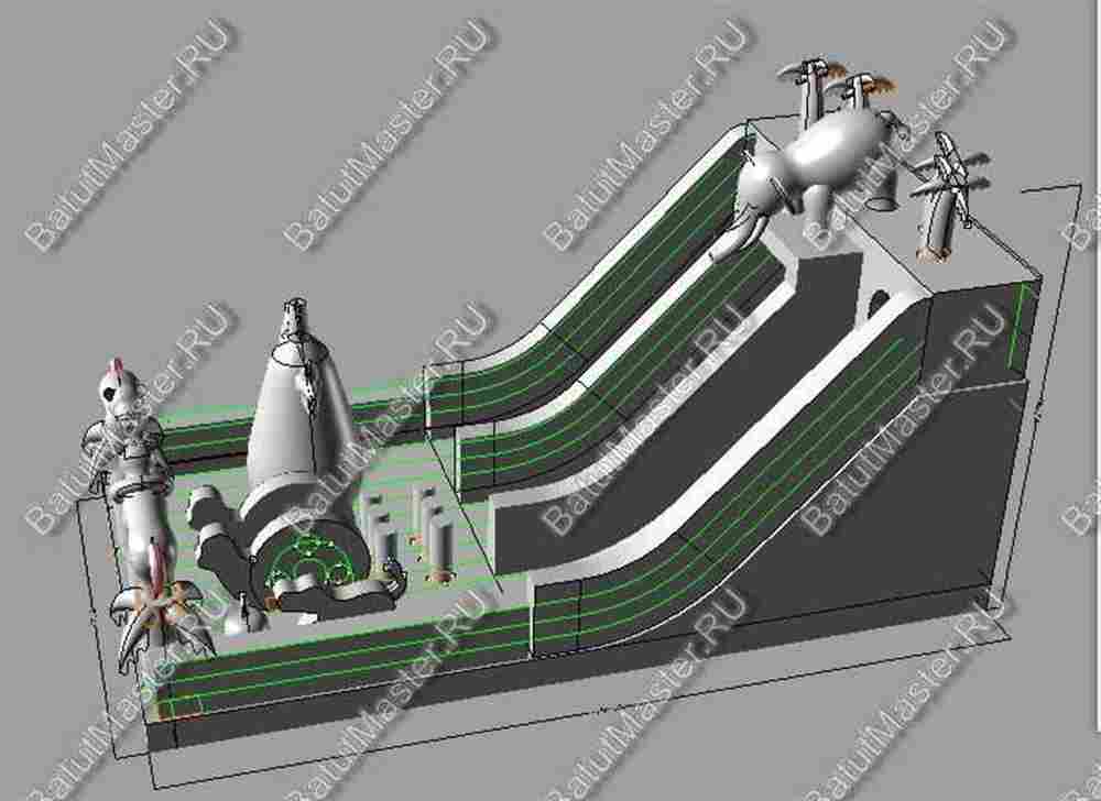 Коммерческий надувной батут "Сафари парк" 15*7*7 м