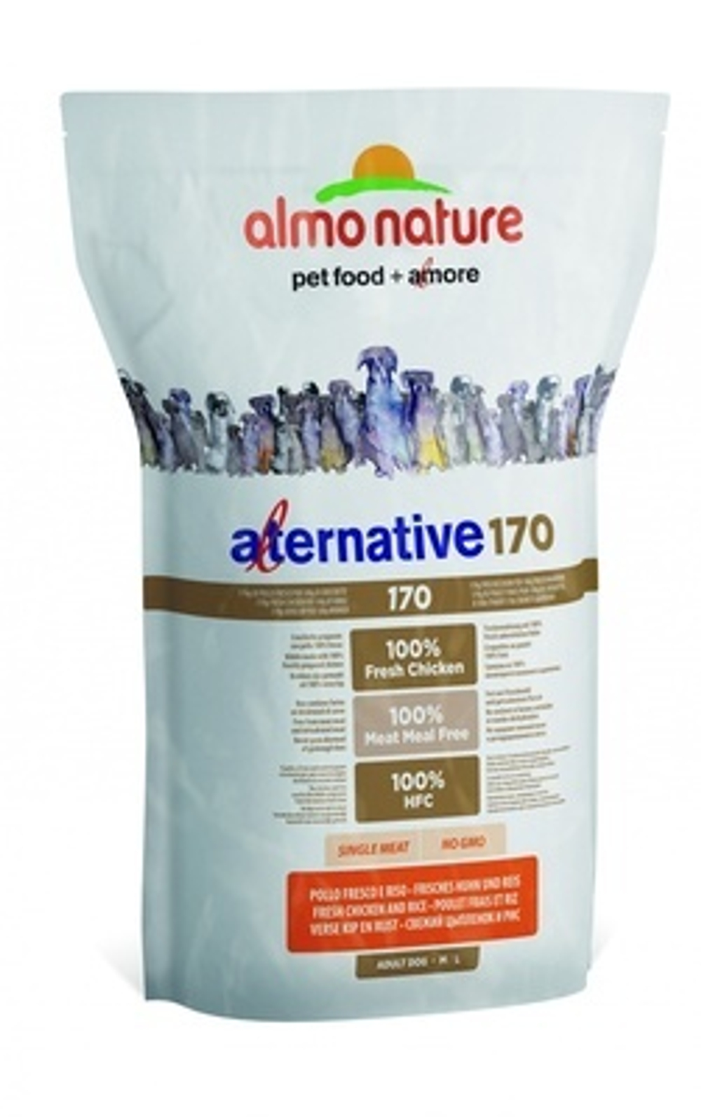 Almo Nature Alternative Корм со свежим цыпленком и рисом (75 % мяса) 3,75 кг