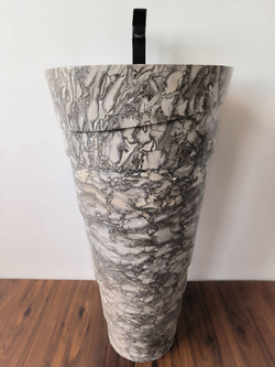 Раковина напольная из мрамора Pedestal Doreng Spiral MN-03221 (45*45*90 см)