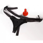 Кожаные трусики с плугом Djada (черный с красным) (Цвет: черный с красным)