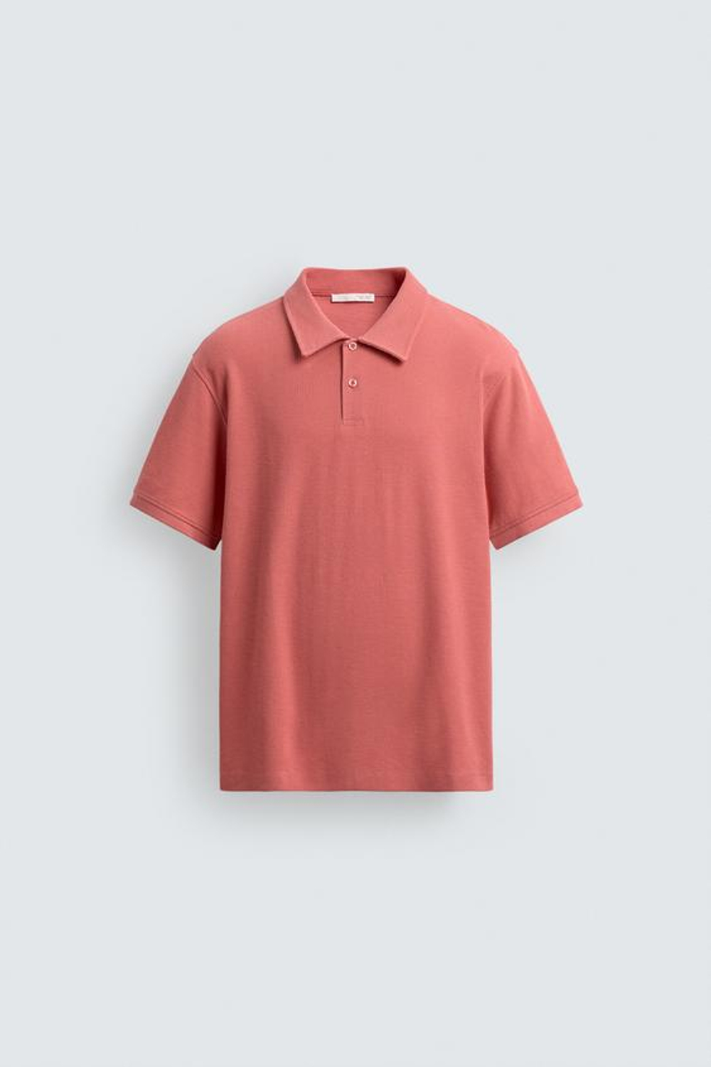 ZARA ПОЛО REGULAR FIT С РЕЛЬЕФНОЙ СТРУКТУРОЙ, КОРАЛЛОВЫЙ/КРАСНЫЙ
