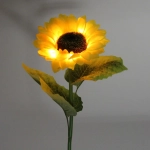 Светильник на солн.батарее (фигура на спице с подсветкой) «Подсолнух» 73 см, Желтый (свечение тепл.белый)