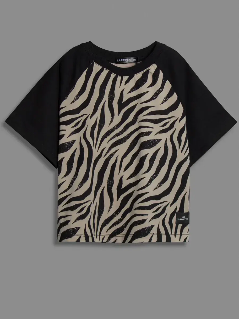 Хлопковая детская футболка с принтом зебры