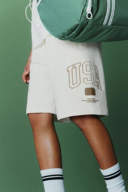 ZARA ШОРТЫ-ДЖОГГЕРЫ ИЗ МЯГКОЙ ТКАНИ, ЭКРЮ