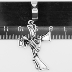 Клипса ( 1 шт) "Скелет на кресте" без прокола уха. Медицинская сталь