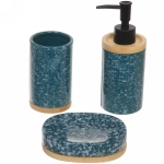Набор для ванной из 3-х предметов керамический «Дюна» синий