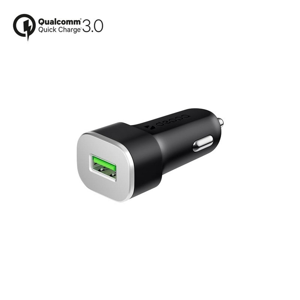 Разделитель автомобильный Deppa Quick Charge 3.0 D-11286 12/24V (USB: 5V/3A, 9V/2A, 12V/2A) Черный