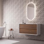 Тумба под раковину COOL с 2 выдвижными ящиками 60x45x54 CL.060.WNOGAL белый/орех