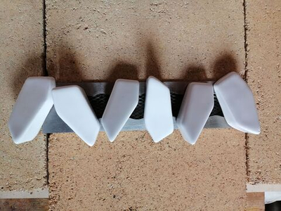 камни керамические для биокамина белые, 7 шт, 7.5-3.см