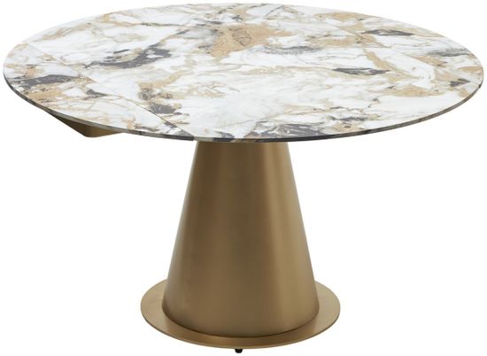 Стол TERAMO 135 GLOSS GRAND JADE SOLID CERAMIC, керамика, поворотн.механизм / Бронзовый