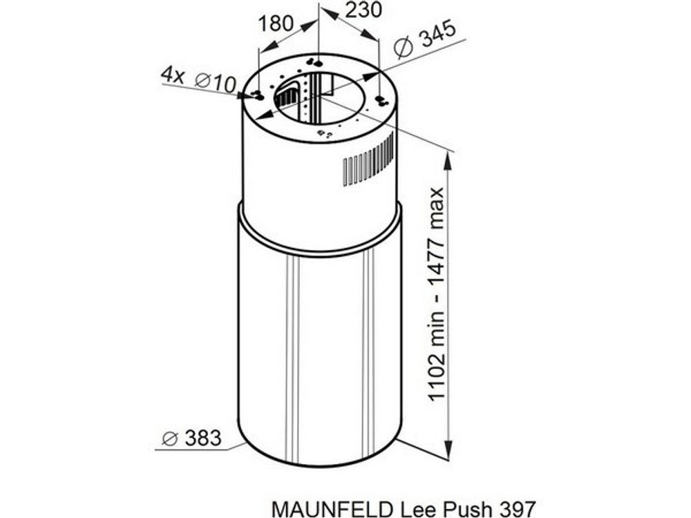 Вытяжка MAUNFELD Lee Push 397 золотой