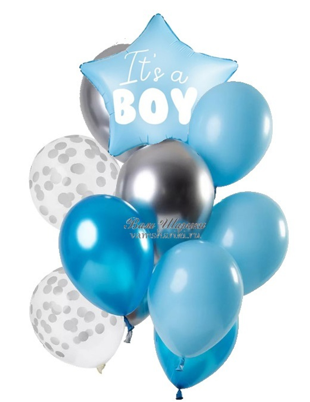 Букет шаров "Голубой для мальчика"