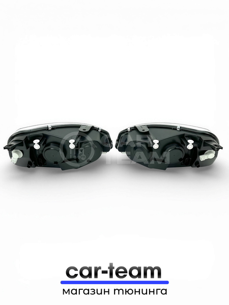 Фары на Лада Калина 1 передние с Bi LED модулями 2.5 дюйма, черная маска (под ключ)
