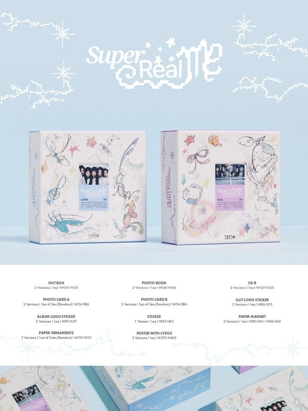 Альбом ILLIT - SUPER REAL ME 1st Mini Album 2 Version SET