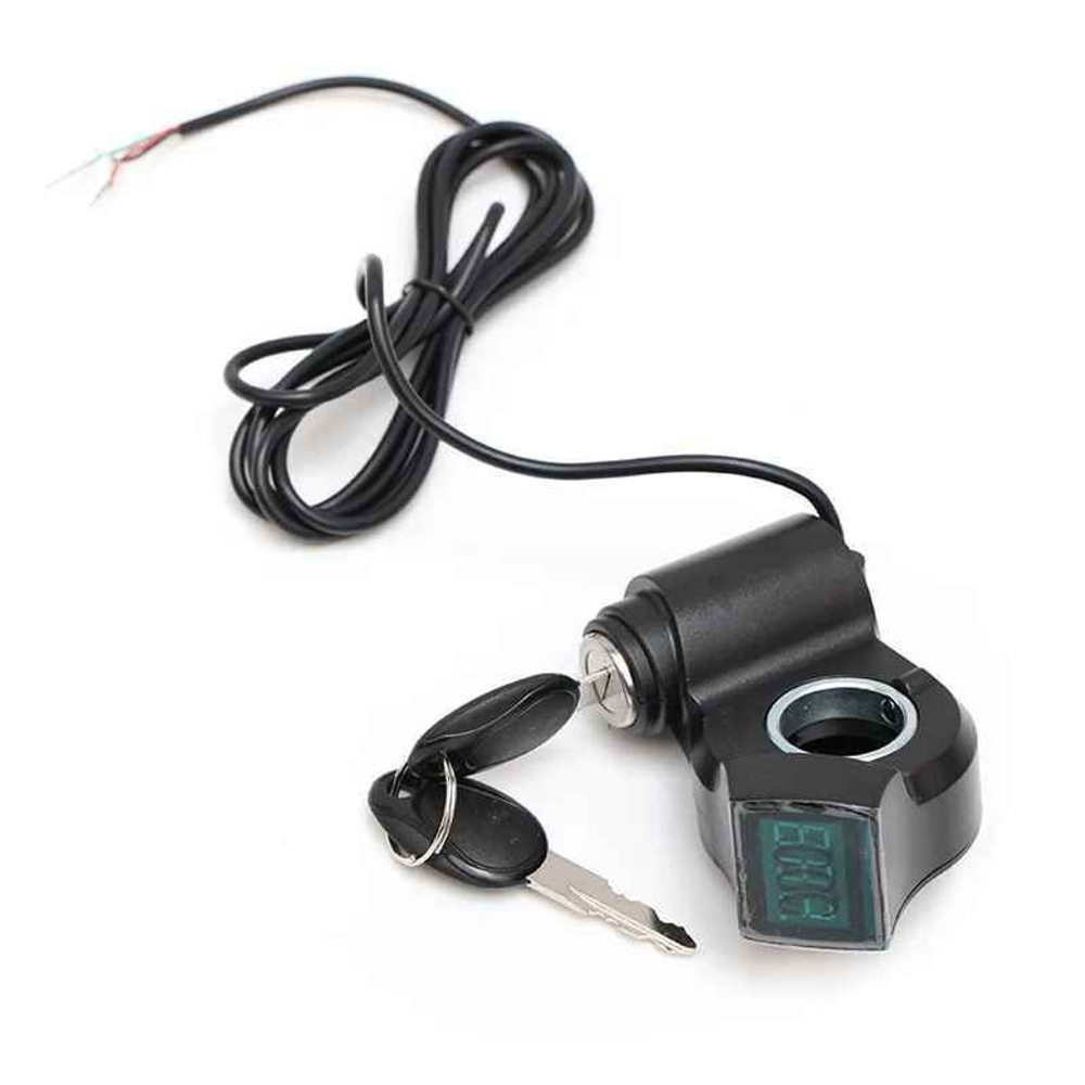 Вольтметр с замком зажигания для электросамокатов (кабель 2 метра)
