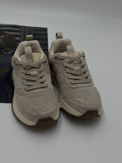 Кроссовки женские натуральная кожа арт. 283-3 цвет "бежево-коричневый"