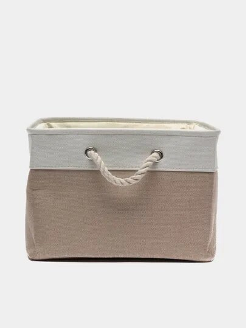 Корзина текстильная для хранения, вещей, белья, игрушек, документов, кофр 36х26х16см, бежевая