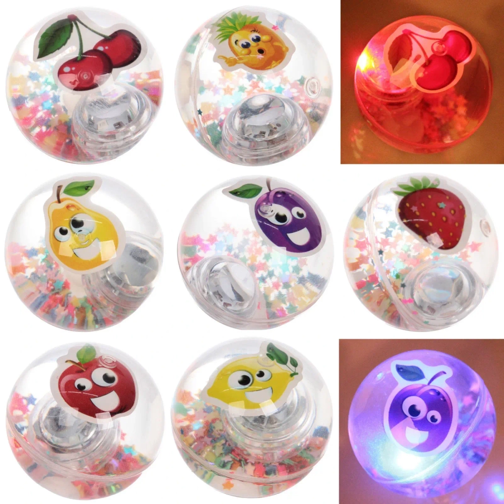 Мяч 6,5 см «Фрукты» (попрыгун с водой и подсветкой) СТИКЕР НА ВЛОЖЕНИЕ