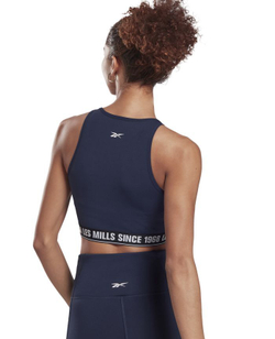 Женский топ теннисный Reebok Les Mills Beyond The Sweat Crop W - небесный